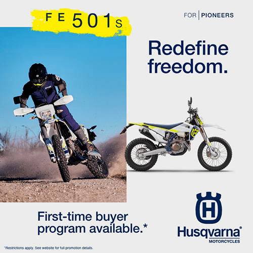 Redefine Freedom: First Time Buyer Program Available to New Husqvarna Motorcycles Customers*